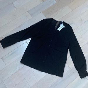 By chance boutique silk stretch black dress shirt